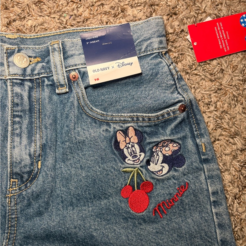 Minnie Mouse Embroidered Denim Shorts - Blue - Picture 2 of 8